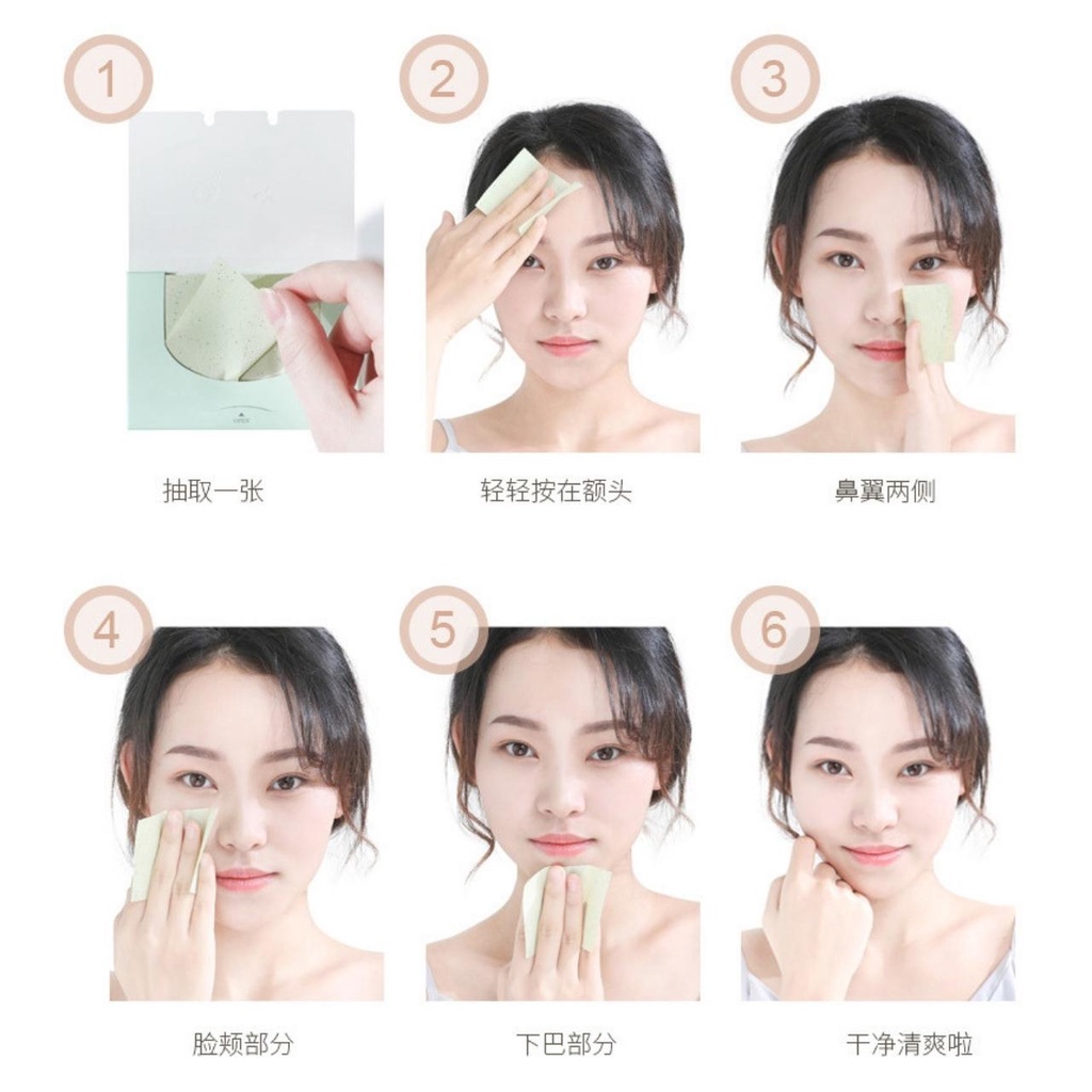 Bộ 100 Tờ Giấy Thấm Dầu Vệ Sinh Dầu Nhờn Thừa Trên Da Mặt Hàng Nội Địa Trung