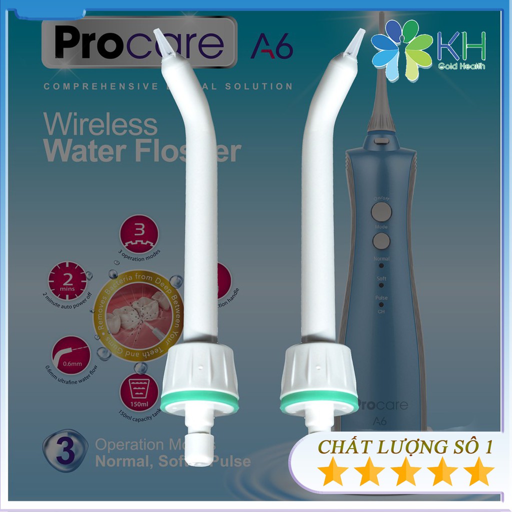 Bộ 2 đầu viền nướu  máy tăm nước du lịch Procare A6