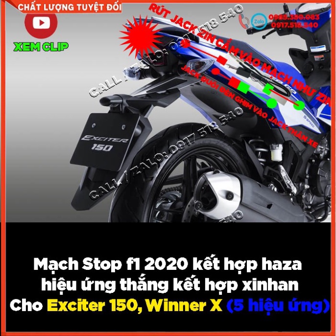 ✅ Mạch Stop f1 2020 kết hợp haza - xinhan Cho Exciter 150, Winner X ( 5 hiệu ứng ) - xem clip ✅ Ảnh thật Sp