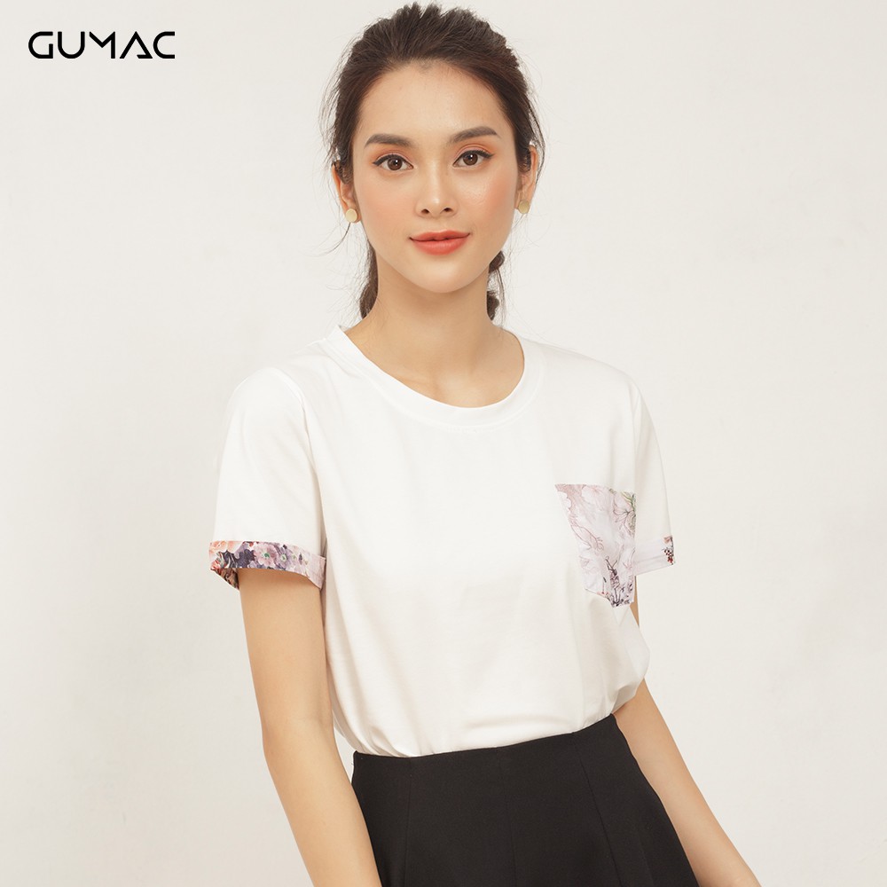 Áo thun phối túi hoa GUMAC ATA411 | BigBuy360 - bigbuy360.vn