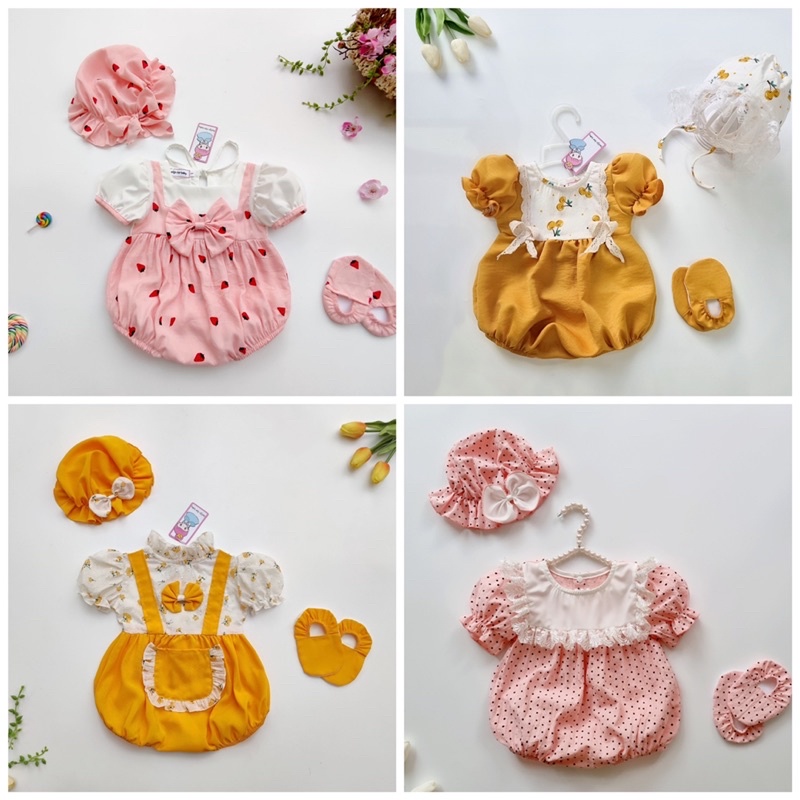 Bodysuit Cộc Tay, Bodychip, Nhiều Màu Sắc Xinh Xắn Cho Bé Diện Hè (tặng kèm phụ kiện trong hình)