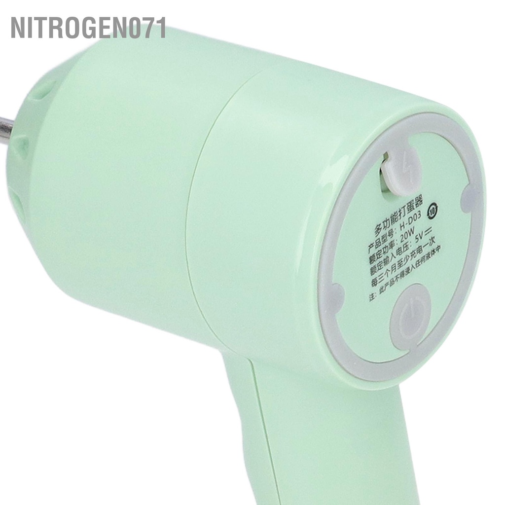 Nitrogen071 Máy trộn cầm tay không dây điện Hộ gia đình nhỏ 3 tốc độ thay đổi đánh trứng cho nhà bếp Nướng màu xanh lá cây