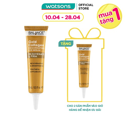 Kem Vàng Giảm Thâm Mắt Balance Active Formula Gold Collagen Rejuvenating Eye Serum 15ml