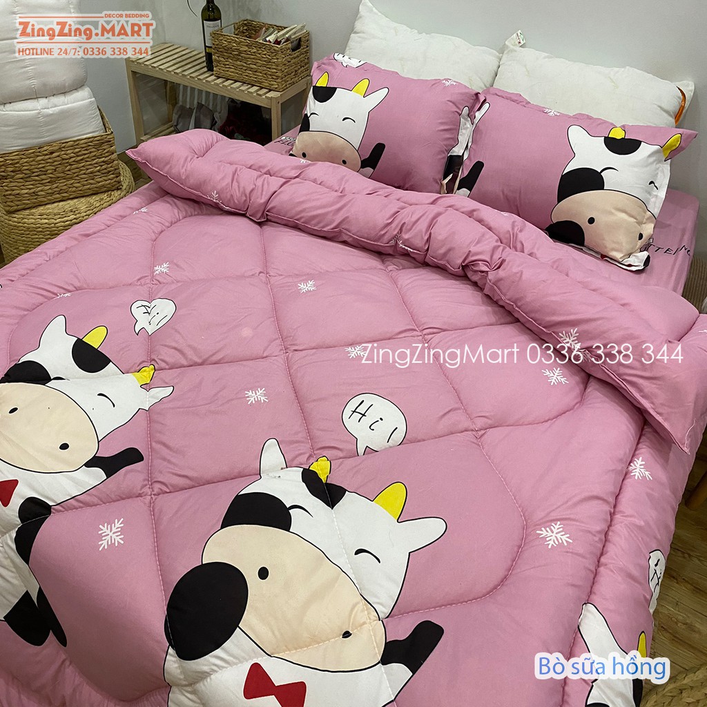 Chăn Bông Siêu Nhẹ Sét 5 Món Chất Poly Cotton Nhiều Mẫu Đẹp (Ghi chú tên mẫu hoặc chát với shop)