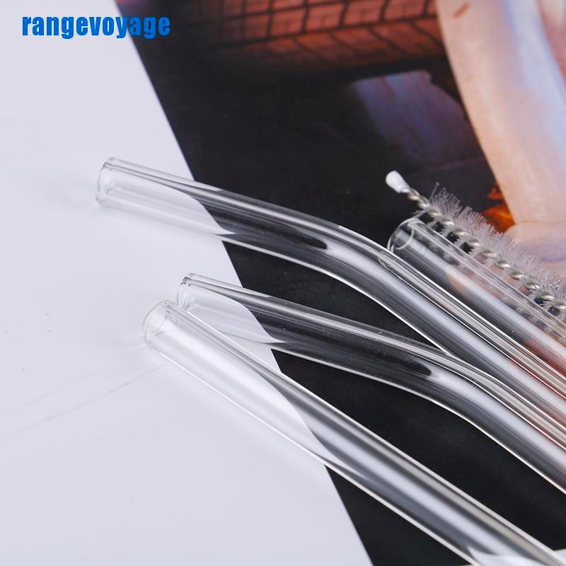 Bộ 11 Ống Hút Thủy Tinh Trong Suốt Tiện Dụng