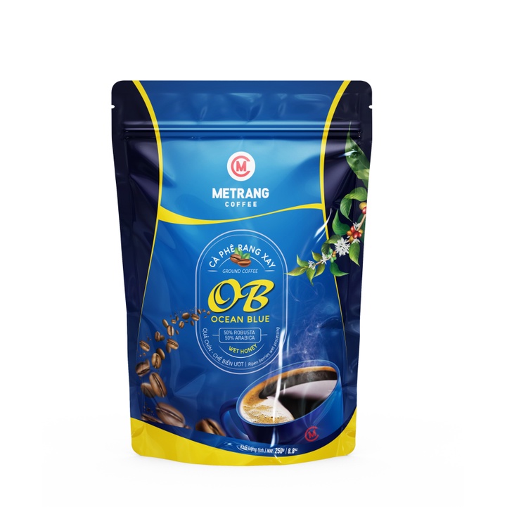 Cà phê Ocean Blue túi Zipper 250gr - cà phê nguyên chất pha phin
