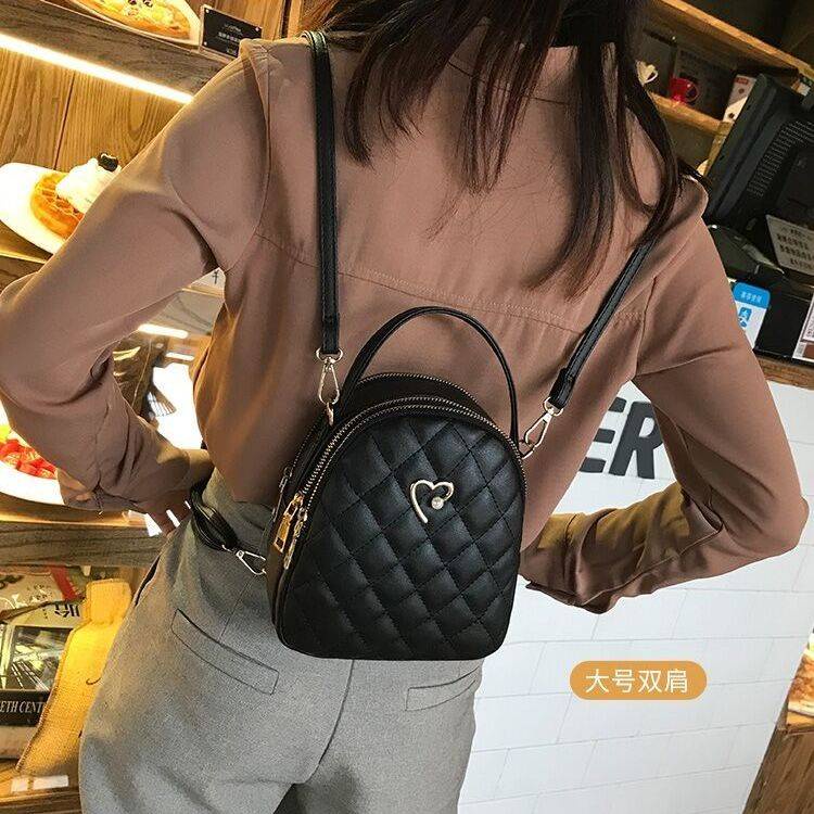 Túi Đeo Chéo Ba Lớp Da Thật Đính Kim Cương Mini Phong Cách Thời Trang Mới 2021 Dành Cho Bạn Nữ