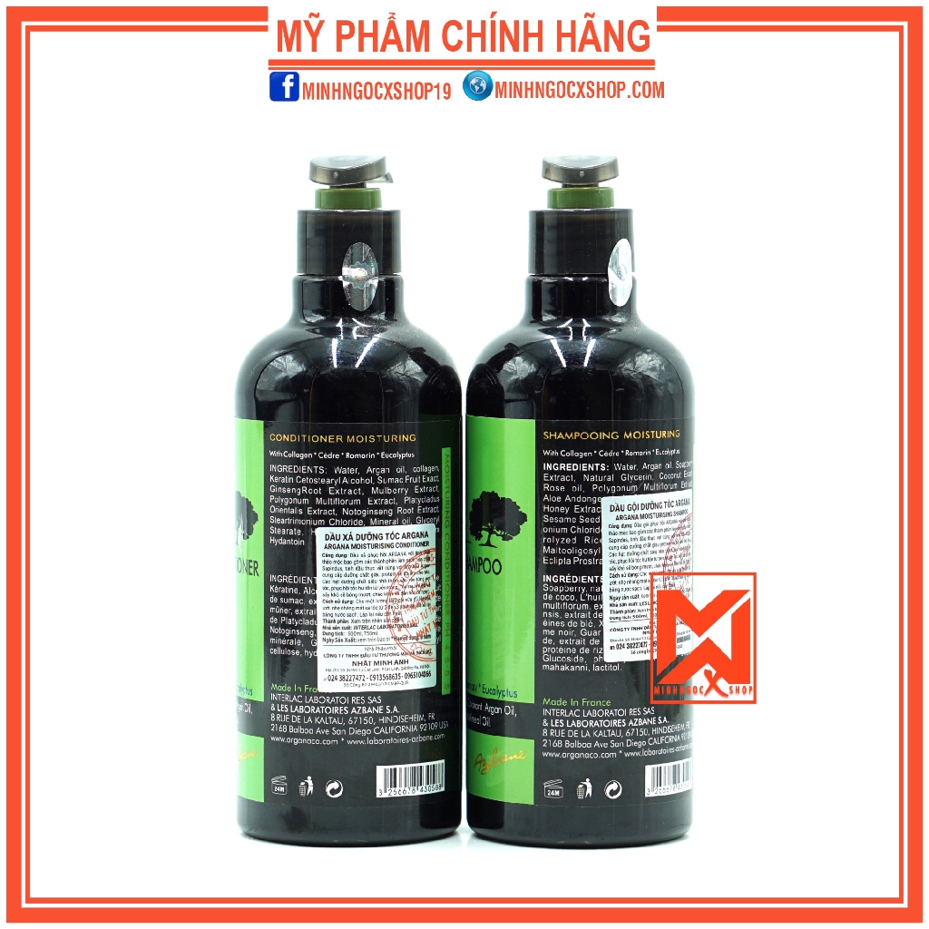 ✅[ Argana ] Dầu Gội Dầu Xả Phục Hồi Argana Oil Moisturing 500ML