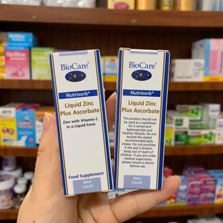 Kẽm nước biocare zinc 30ml uk - kẽm nước bio care liquid zinc 30ml uk - chuẩn auth bao check