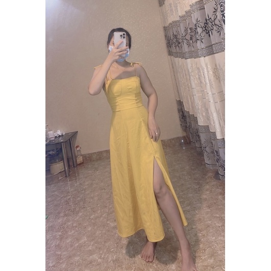 Đầm nữ 2 dây xẻ tà đi chơi đi biển KT2D