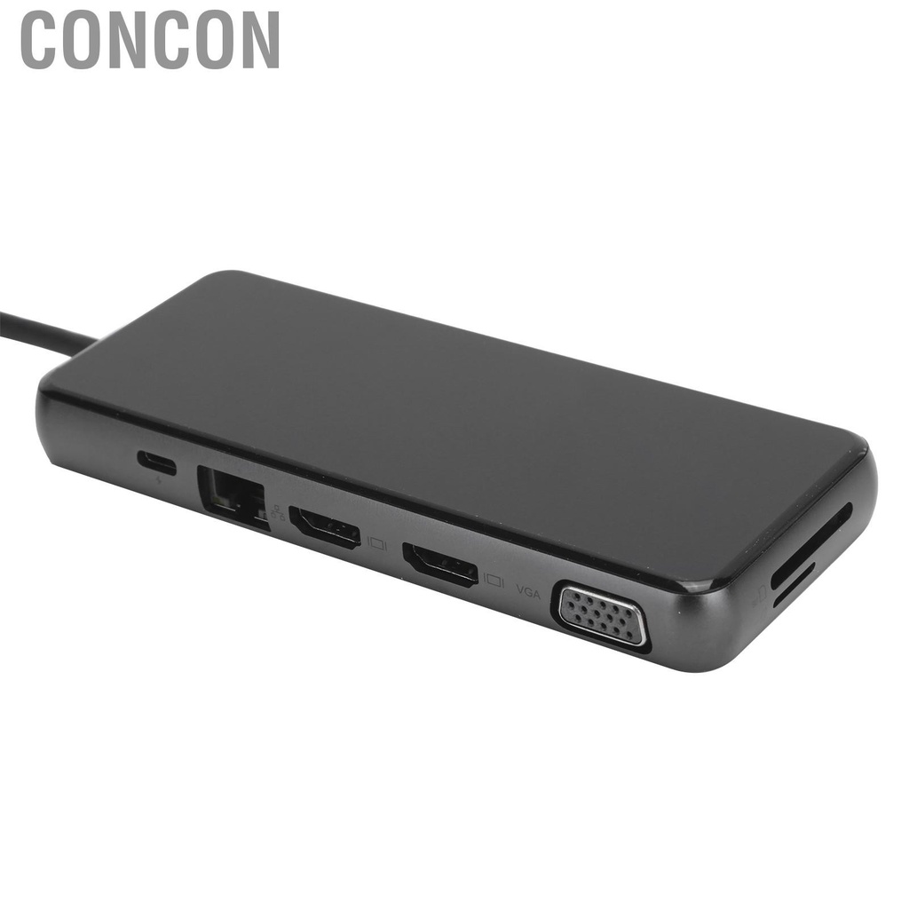 Concon Laptop Docking Station 12 in 1 Type‑C 3.0 to Dual MST Triple Display Adapter USB