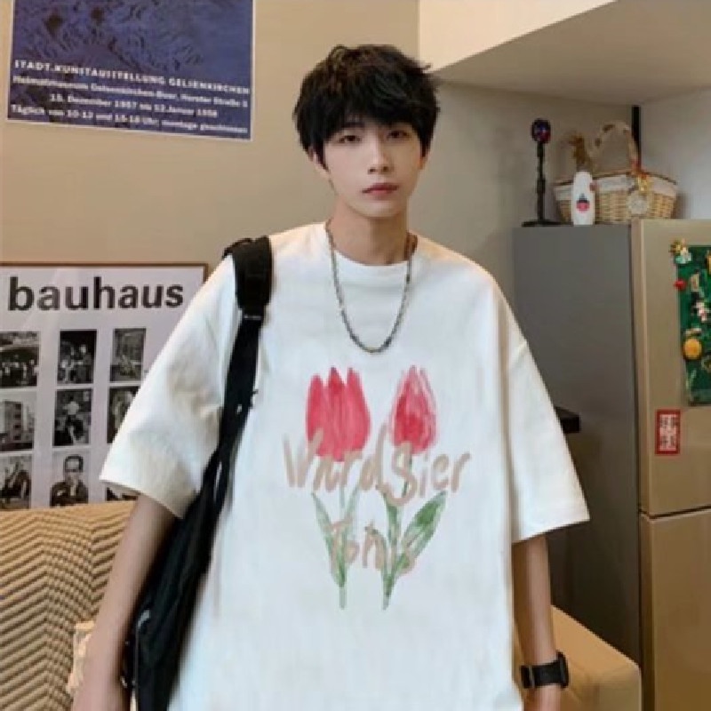 Áo Thun Tay Ngắn Dáng Rộng In Họa Tiết Hoạt Hình Phong Cách Hip Hop Thời Trang Mùa Hè Cho Nam Và Nữ