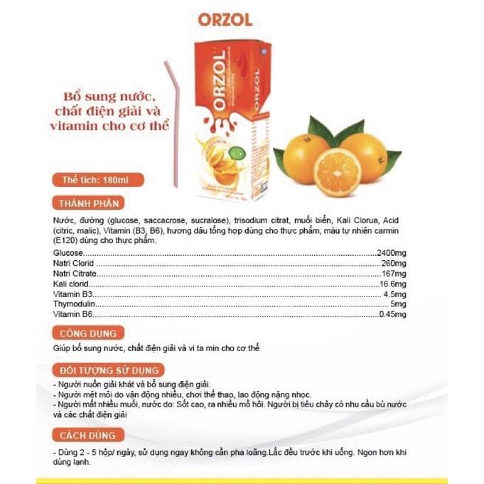 ORESOL DẠNG SỮA VỊ NGON DỄ UỐNG, ORZOL
