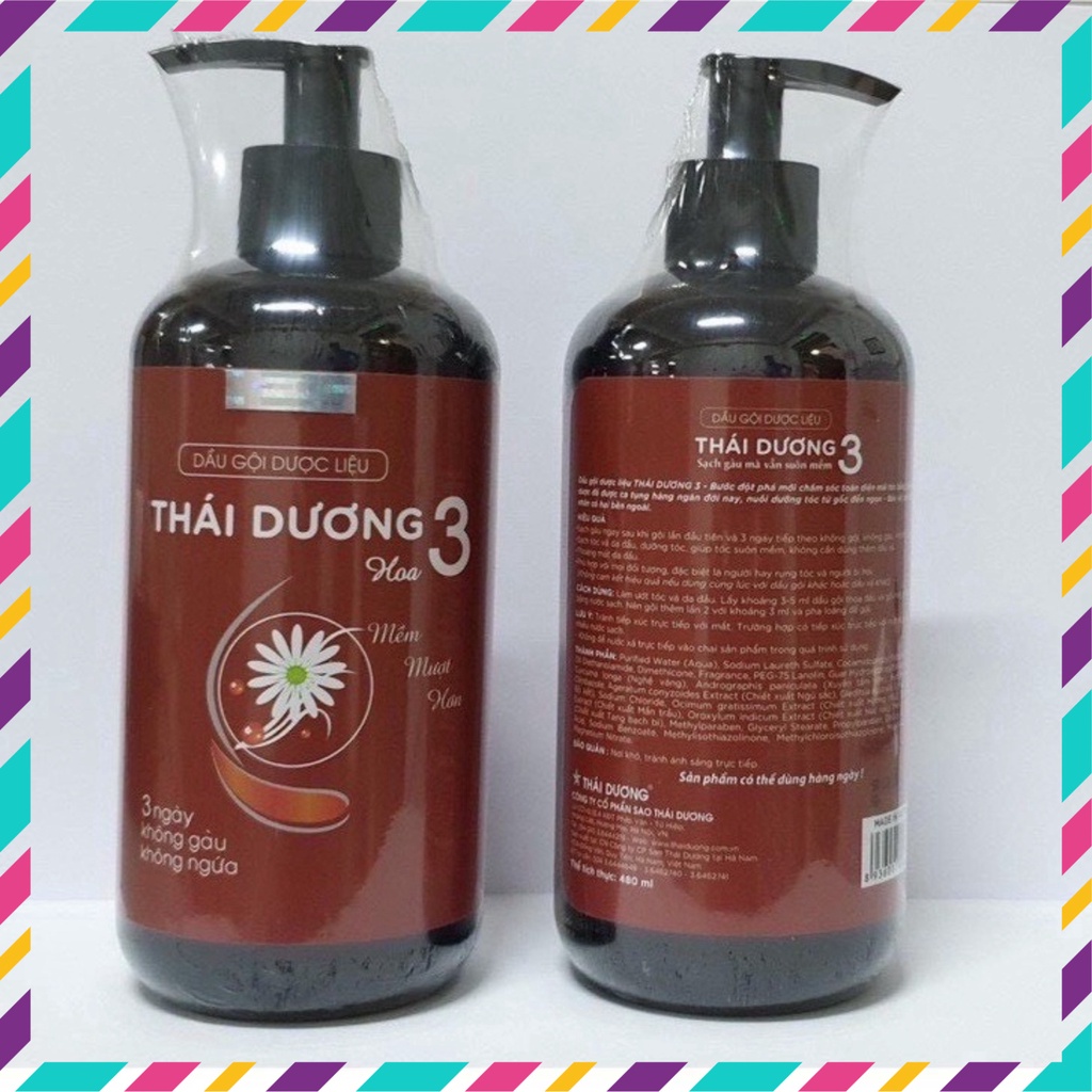 Giare- DẦU GỘI thuốc THÁI DƯƠNG 3 CHAI 480ML, phòng ngừa RỤNG TÓC, GÀU NGỨA, SAO THÁI DƯƠNG