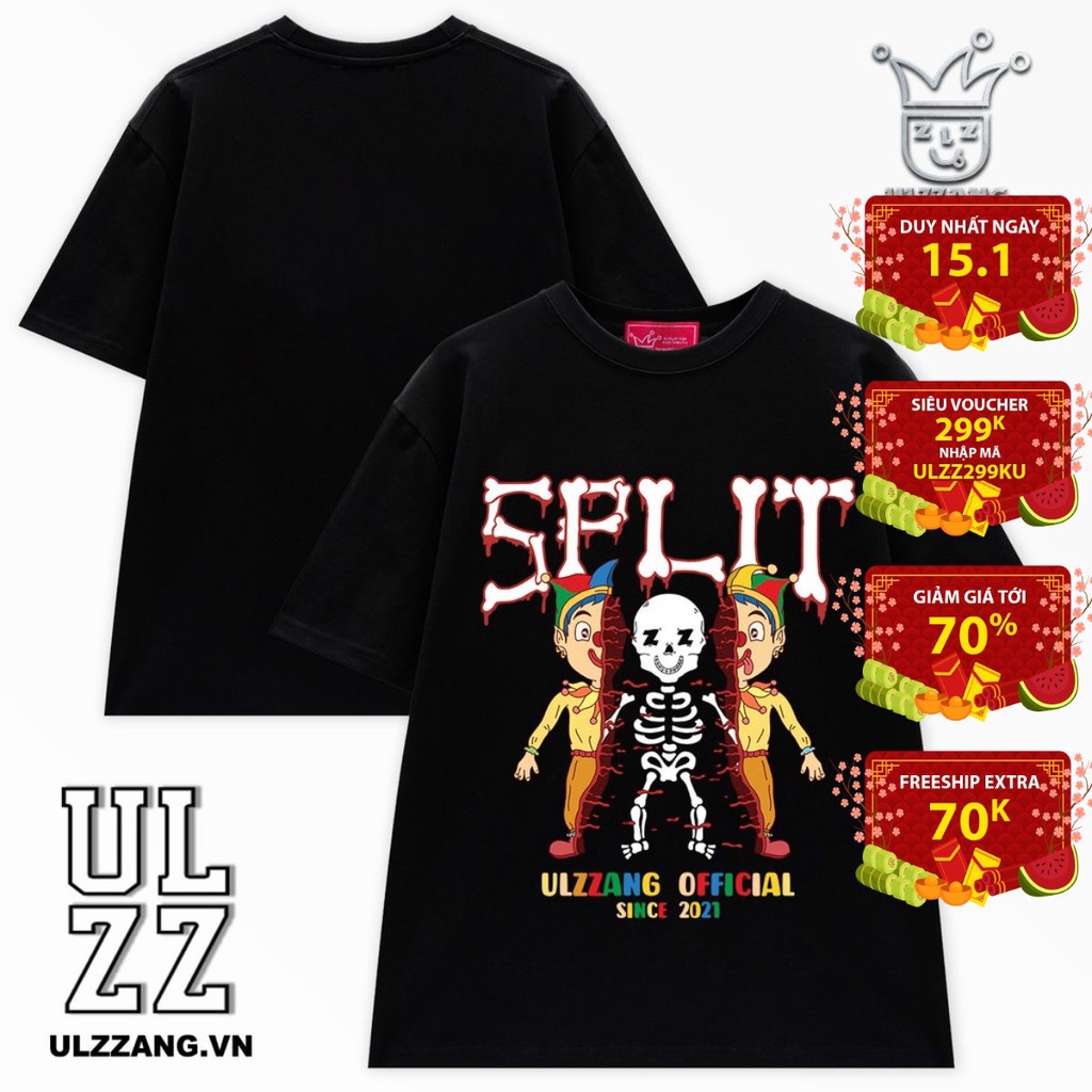 Áo thun local brand ULZZ ulzzang split form dáng rộng tay lỡ unisex dành cho genz U-17