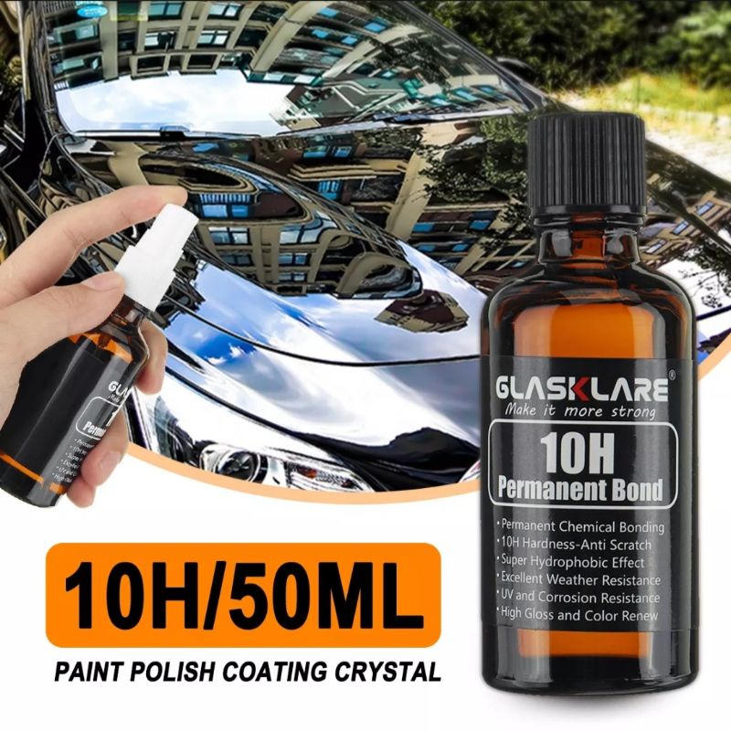 Lọ Phủ Bóng 50ML Glasklare Ceramic 10H Cho Ô Tô Xe Máy