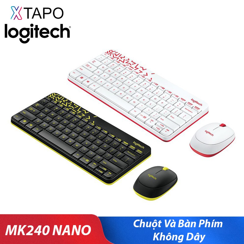 Bộ bàn phím chuột không dây Logitech MK240 Nano-Không dây 2.4Ghz - Hàng Chính Hãng