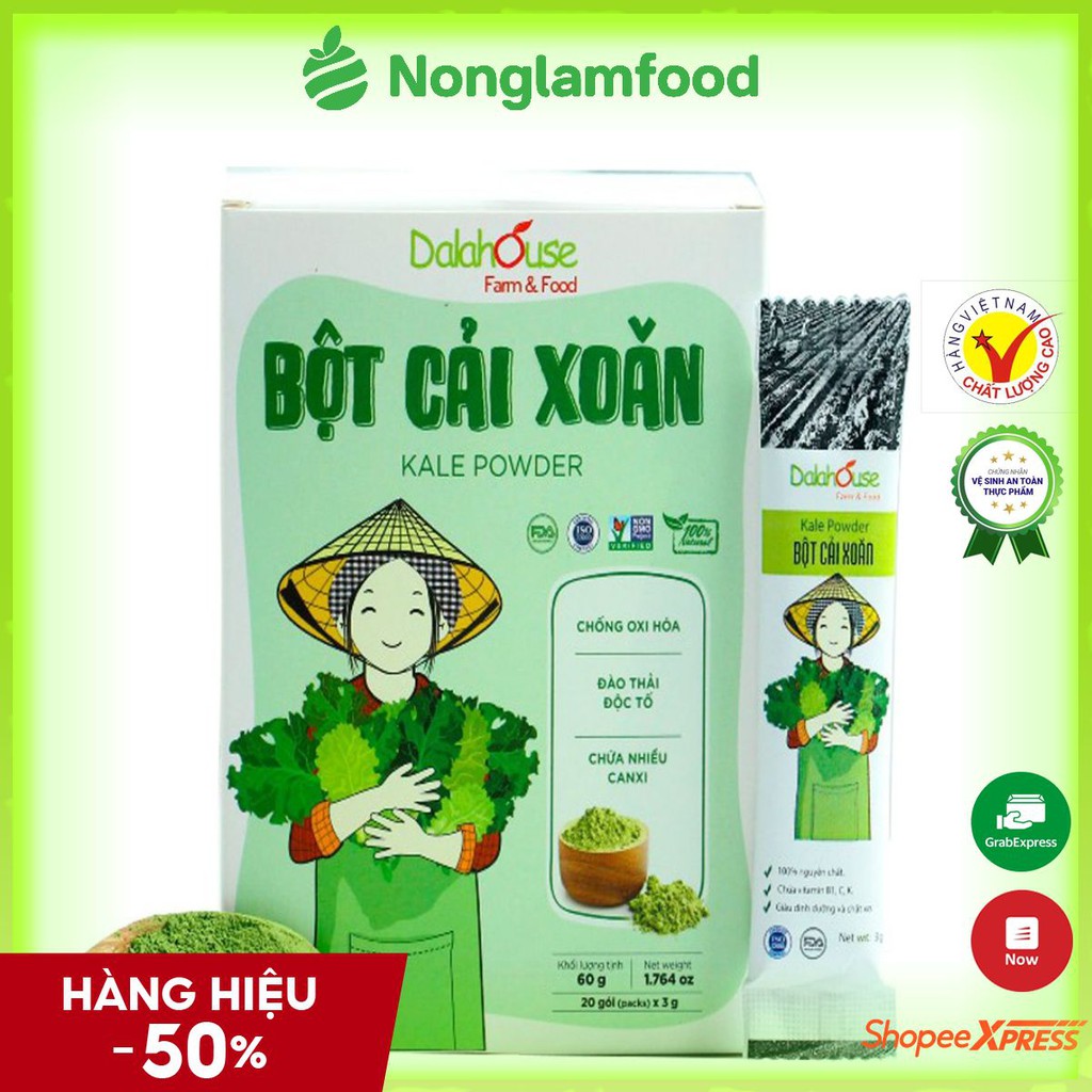Bột cải xoăn nguyên chất, không chất bảo quản, không phụ gia, sản phẩm giàu chất dinh dưỡng