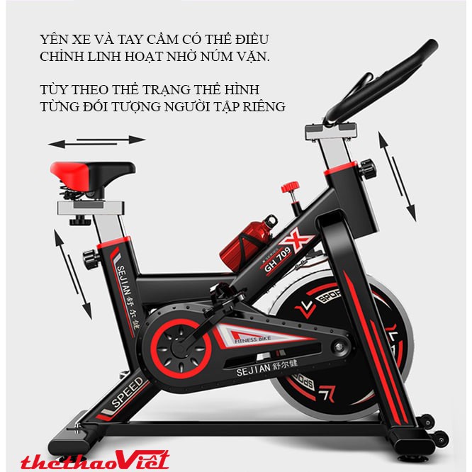 Xe đạp thể dục tại nhà, Xe đạp tập thể dục tại nhà, Cảm biến nhịp tim, Lò xo giảm sốc, HÀNG CHÍNH HÃNG Bảo hành 12 tháng