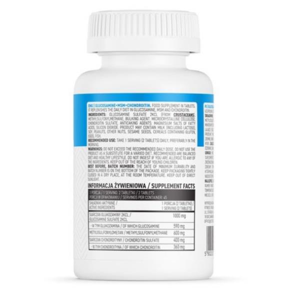 Viên Uống Sụn Khớp Ostrovit Glucosamine + Msm + Chondroitin, hộp 90 Viên