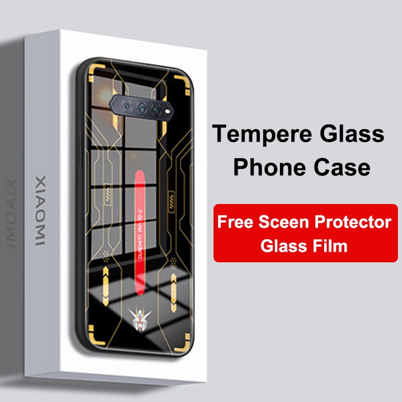 Dành Cho Cá Mập Đen 4 4s Ốp Lưng Kính Cường Lực Full Cover GUNDAM Thiết Kế Dành Cho Xiaomi BlackShark4 Pro Dành Cho Cá Mập Đen 4s Pro 4sPro