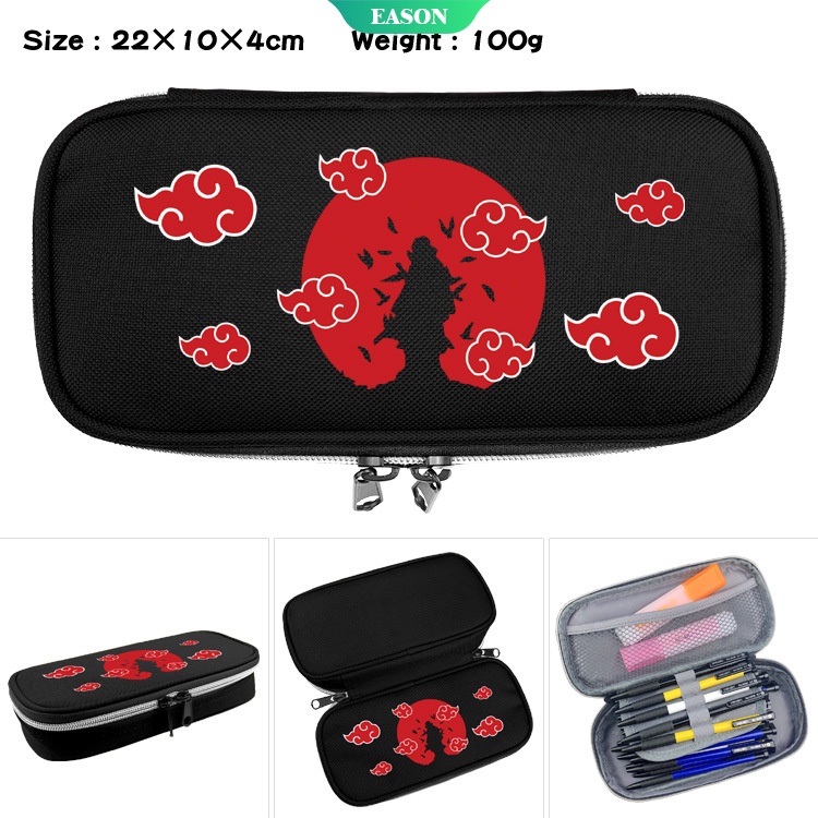 Sanrio Túi Đựng Bút Ba Chiều Bằng Vải Canvas Nắp Lật Ba Chiều Hình Naruto Tổ Chức Uchiha Itachi Có Sức Chứa Lớn