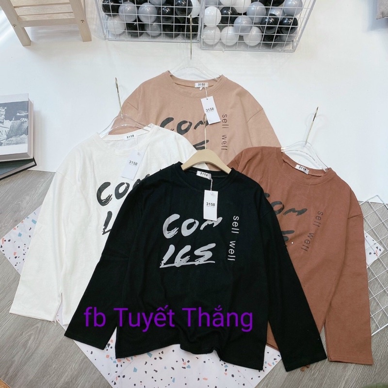 Áo dài tay Cow ICS 3158 nữ dáng đẹp