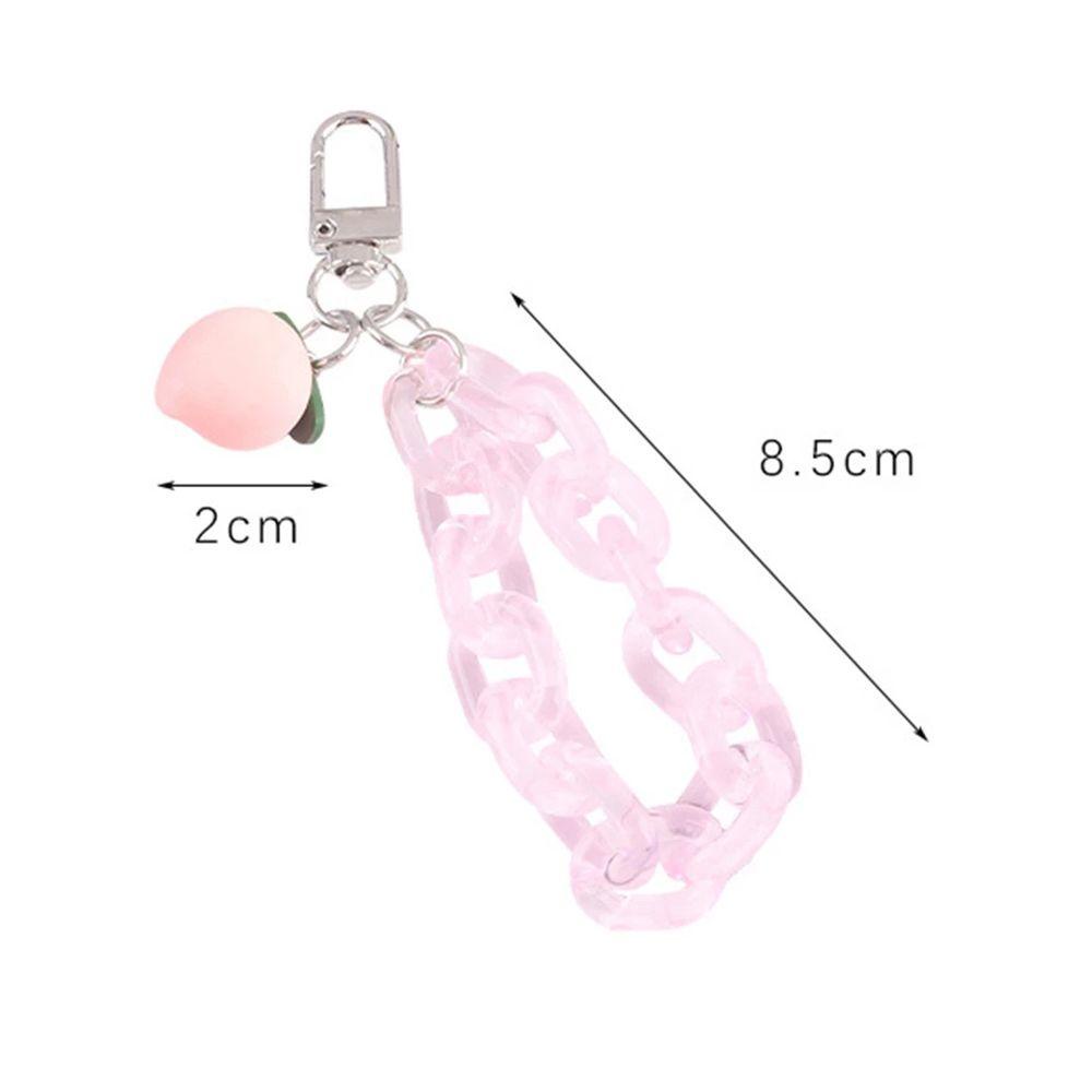 Rebuy1 Dây Đeo Điện Thoại / Móc Khóa Hình Quả Đào Dễ Thương Cho Nữ Charms