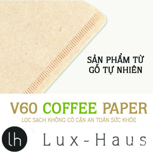 Giấy lọc cà phê coffee filter Pour over V60 drip hộp 100 tờ