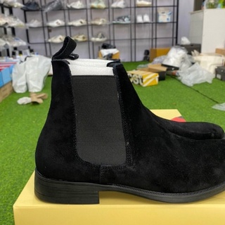 Giày chelsea boot da lộn đen cao cấp