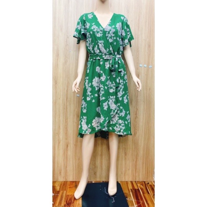 Đầm hoa vạt chéo xuất dư xịn