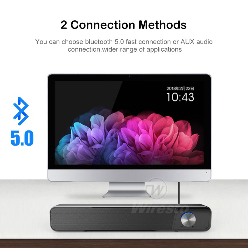 Loa Không Dây Wiresto Kết Nối Bluetooth 5.0 Âm Thanh Nổi 4D Chống Từ Trường Cho Gia Đình / Văn Phòng