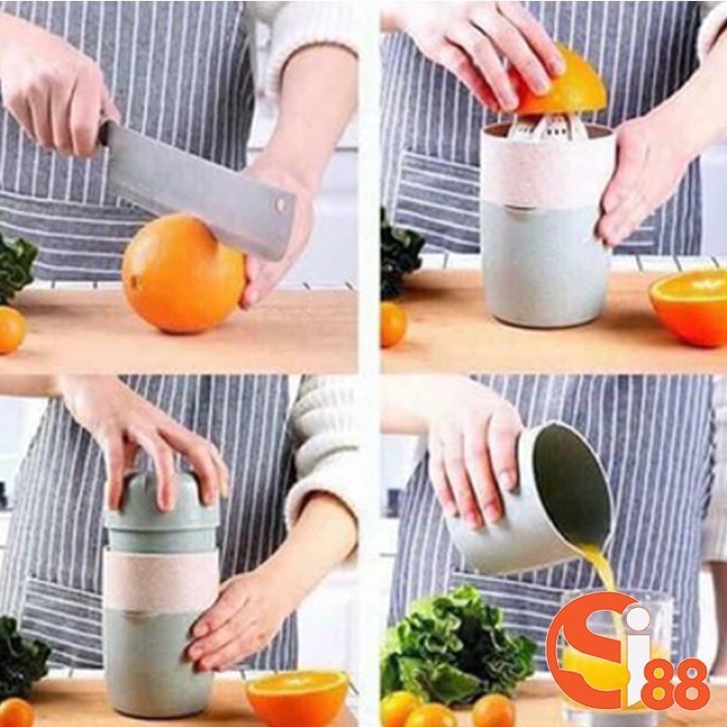 Dụng cụ vắt cam kiêm ép hoa quả 2in1 tiện lợi chất liệu nhựa lúa mạch an toàn