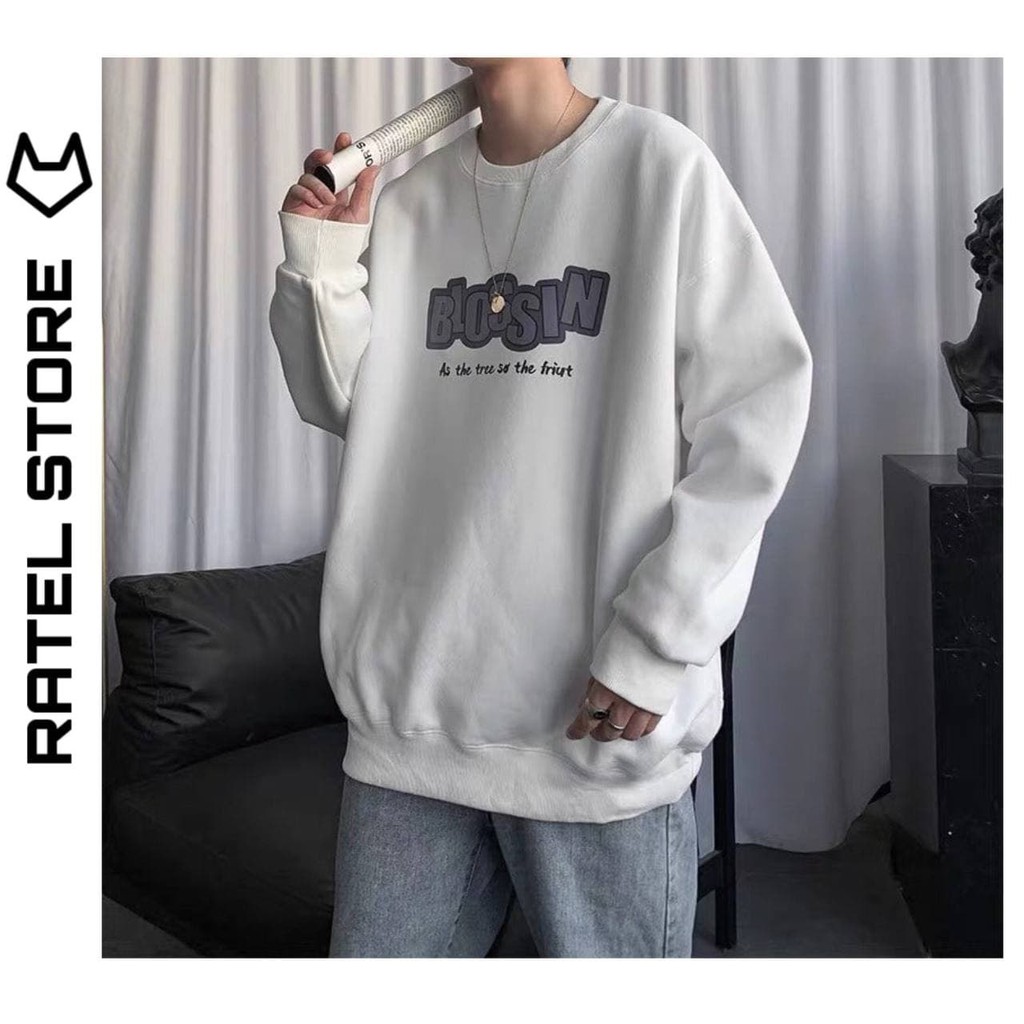 Áo Sweater Nỉ Bông Blossin Thu Đông Ulzzang Unisex Form Rộng