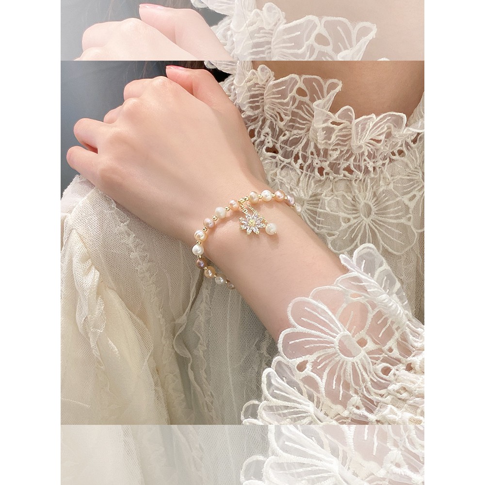 Vòng Đeo Tay Mạ Vàng Đính Đá Ngọc Trai Thời Trang Dành Cho Nữ | BigBuy360 - bigbuy360.vn