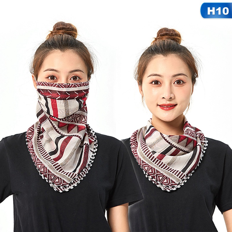 Khẩu trang che mặt và cổ vải chiffon thời trang cho nữ Lanfy1