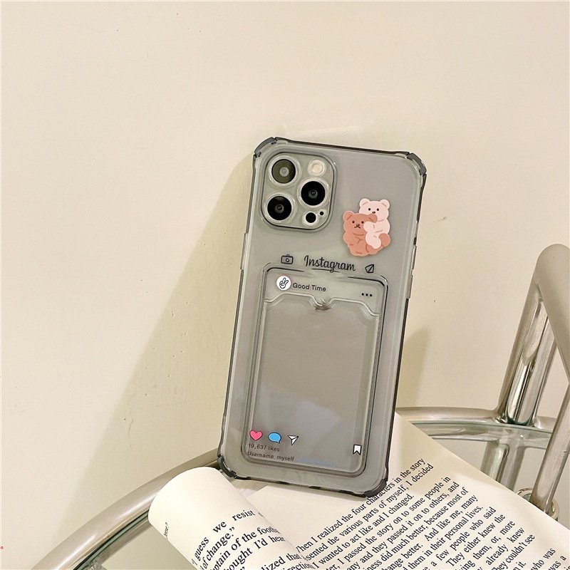 Ốp điện Thoại TPU đựng Thẻ Ngân Hàng Thích Hợp Cho IPhone 11 Pro Max 12 Pro Max 13 Pro Max Xr X Xs Max 6 6s Plus 7 8 Plus