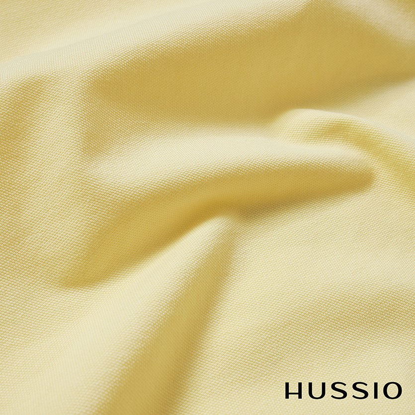 Áo thun polo nam HUSSIO màu vàng tươi trẻ trung | BigBuy360 - bigbuy360.vn