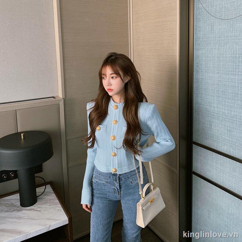 ❤Nước hoa quà tặng❤Áo khoác dệt kim tay dài thiết kế mới thời trang cho nữ