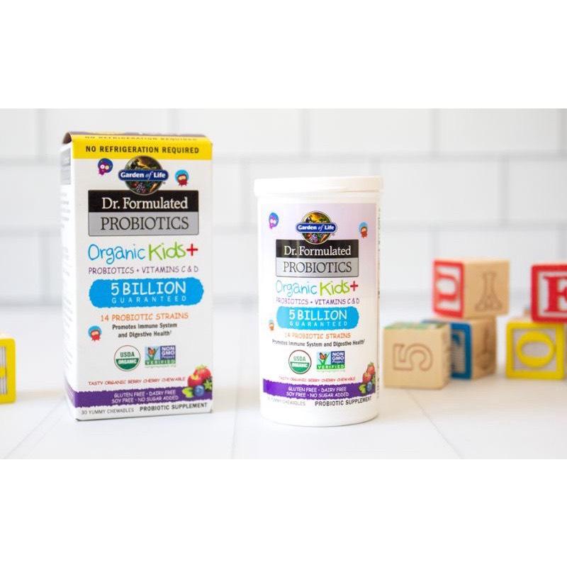 Lợi khuẩn hữu cơ cho bé Garden of Life Dr. Fomulated Probiotic vị Berry 30v