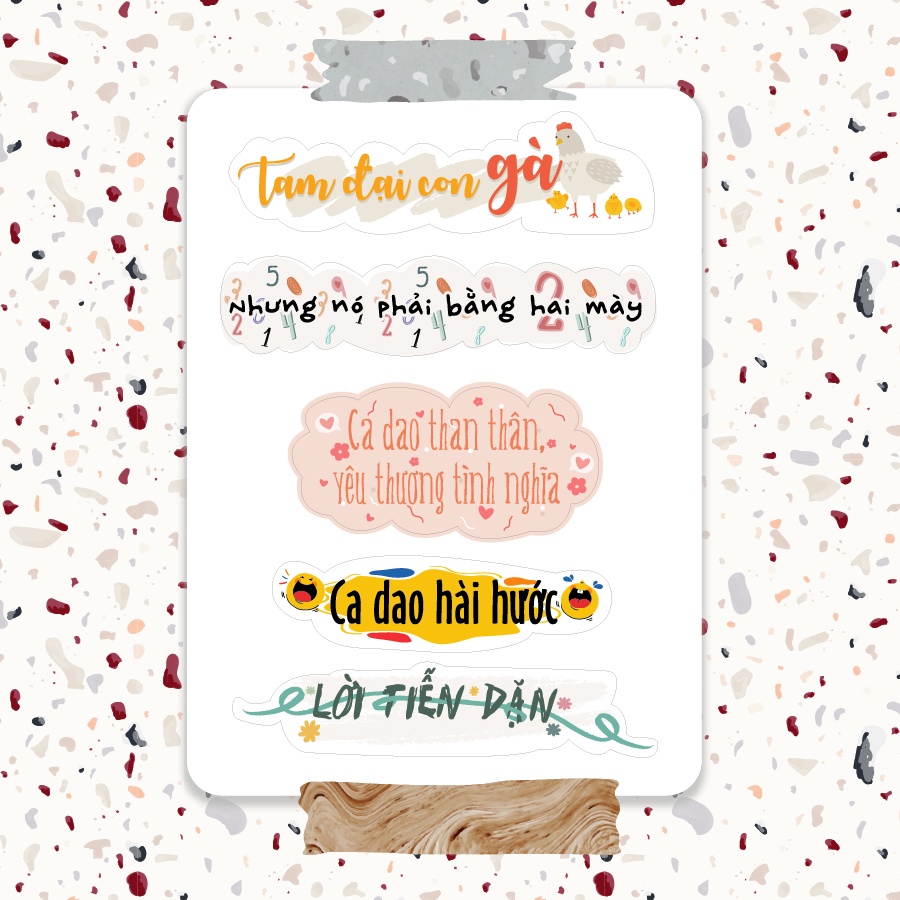 Sticker học sinh tựa bài ngữ văn 10