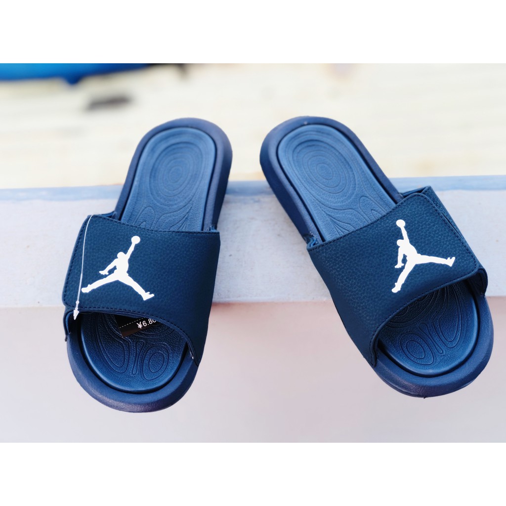 Dép quai ngang jordan jd6 ❤️FREESHIP + Hộp❤️ nam nữ màu full Xanh đen