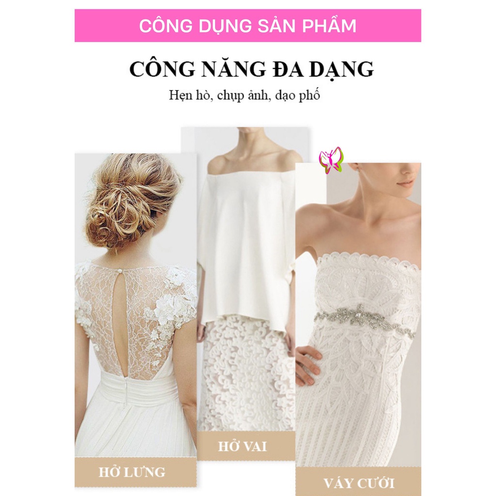 Áo dán nâng ngực ti cài trước hột xoài, miếng dán nâng ngực nút gài tạo khe dùng nhiều lần  Anna Shop