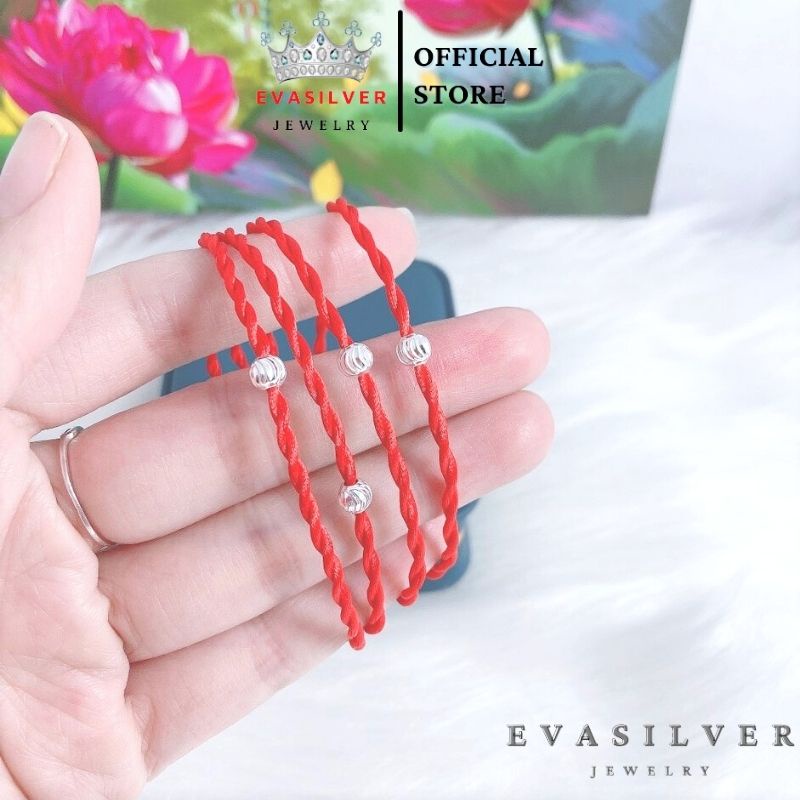Vòng tay chỉ đỏ mix bi bạc mang lại may mắn và bình an - Trang sức bạc Evasilver