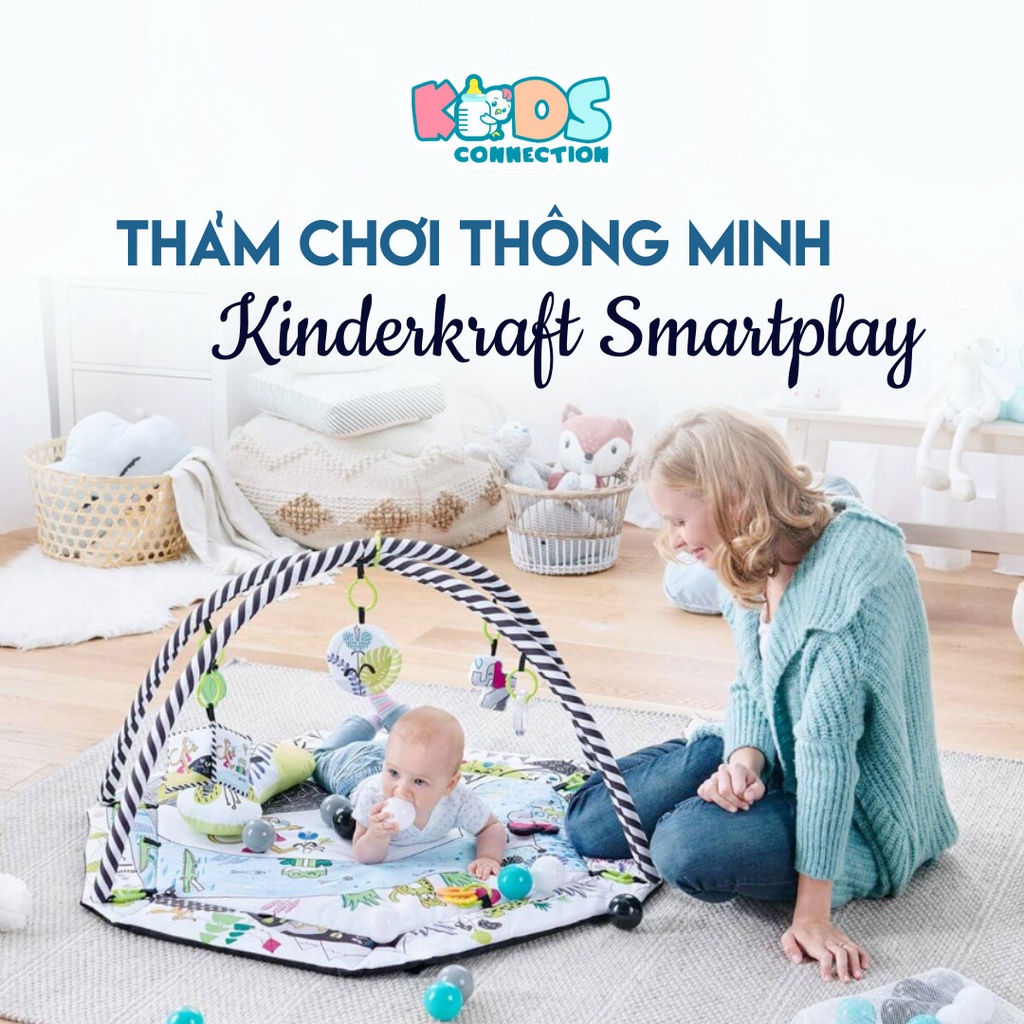 Thảm chơi thông minh Smart Play Kinderkraft kích thích giác quan, vận động phát triển cho bé