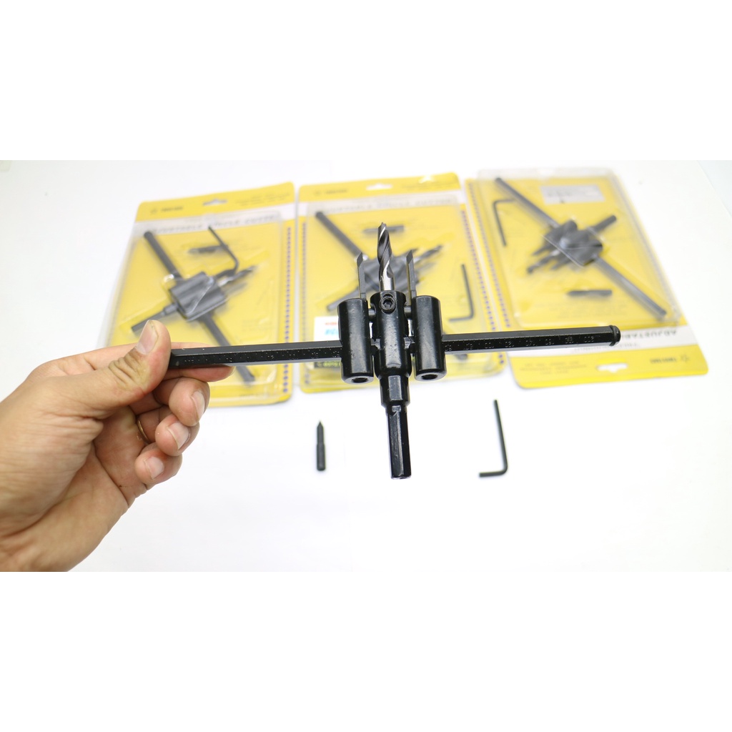 Mũi Khoan Khoét Lỗ Thùng Loa, Lỗ Đèn Thạch Cao Âm Trần 120mm 200mm(Bộ Mũi Khoét Lỗ Gỗ Thạch Cao Trần)