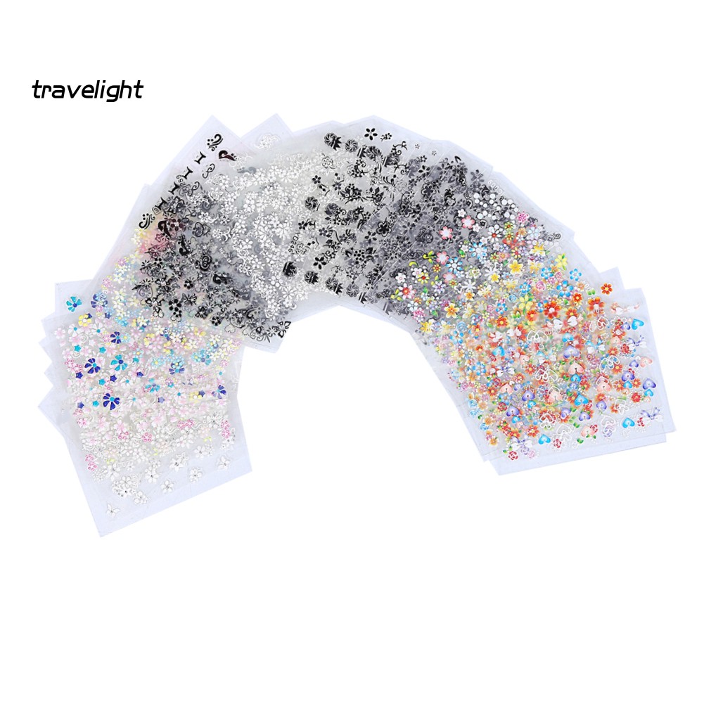 Set 5p tờ sticker hình hoa thời trang dán móng trang trí