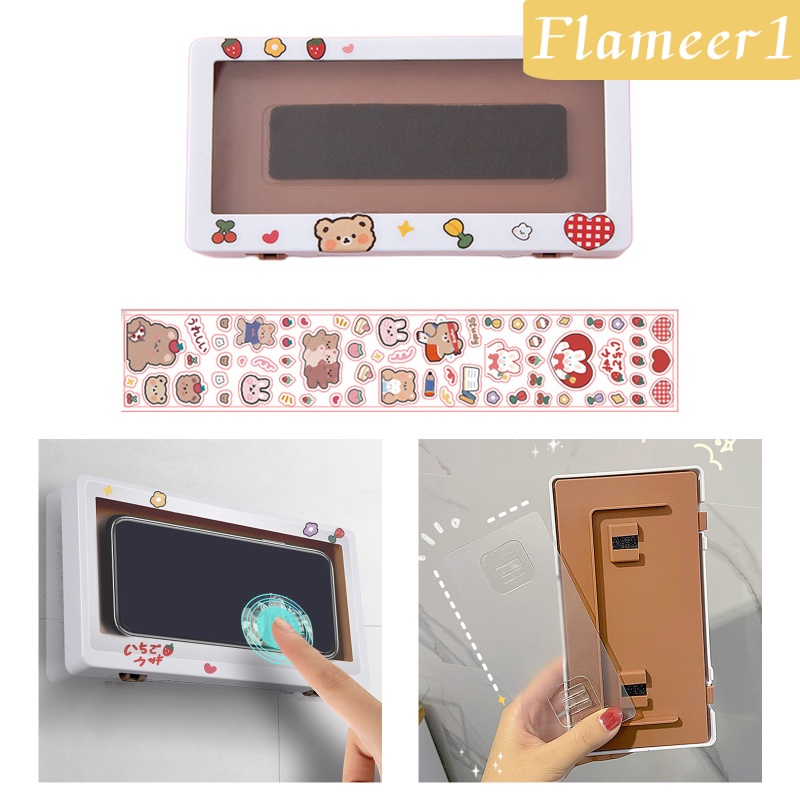 [Flameameer1] Giá Đỡ Điện Thoại Gắn Tường Không Để Lại Dấu Vết Cho Nhà Vệ Sinh Màu Trắng
