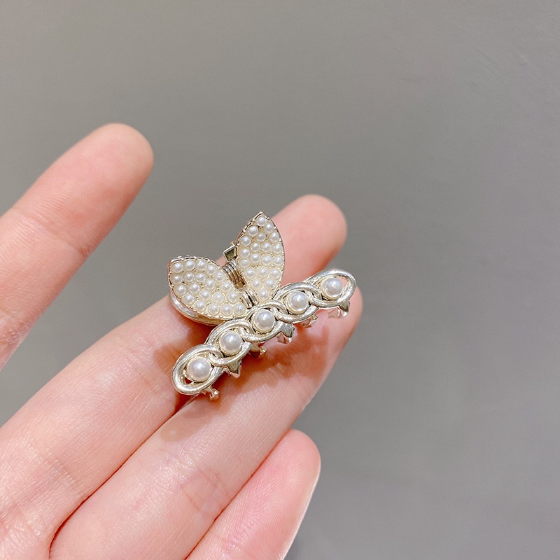 Kẹp Tóc Kim Loại Đính Nơ Ngọc Trai Kiểu Hàn Quốc Thời Trang Cho Nữ