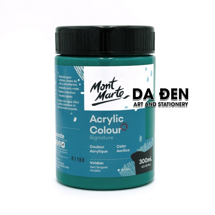 [DA ĐEN] Màu Mont Marte Signature Acrylic Colour 300ml (10.1-oz) - Viridian